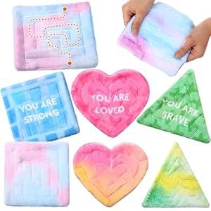 2 x 3 Pack Fabric Marble Maze Mat Bulk Fidget Maze Sensory Mats Pad Stress Relief Anxiety Toys Calming Corner Supplies Rewards for Teens Christmas Operation Gifts (Classic Style)