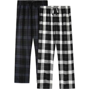 BAMBOO COOL Men's Pajama Bottoms Plaid Pajamas Pants for Men Soft Long Lounge Woven Pj Sleep Pant with Pockets (XX-Large, 2 Pack-c)