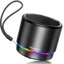 Keransean Portable Bluetooth Speaker 5.4, Mini Speaker, 12H Battery Life & Noise Reduction Mic, Metal Cover, TWS Pairing, Wireless Speaker with RGB Lights for Home/ Travel/ Outdoor by Music Lovers-Black