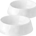 Small Dog Bowls, Ceramic Dog Food and Water Bowl Set, Dog Dish for Small Size Dog, Puppy and Cat, Pet Bowl for Feeding, White