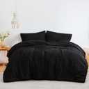 Love's cabin Seersucker Black Twin XL Comforter Set, 5-Piece Bed in a Bag