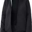 JiangWu Womens Fashion Fleece Sherpa Lined Hooded Coat Winter Thicken Warm Jacket (X-Large, Black)
