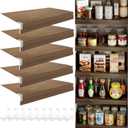 5PCS Wire Shelf Covers for Pantry, Preventing Leakage of Items & Removable, PVC Wire Rack Covers for Shelves Closet Kitchen (24 X 12, Walnut Grain)