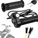Upgraded Full Twist Throttle Ridstar Q20, Plug & Play No Rewiring 12V-72V Universal 3 Pin E-Bike Throttle with Key Lock for Scooter and Trike