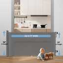 Retractable Baby Gate for Stairs – 34" Height, Expands up to 71" Width, Safety Gate for Infants, Toddlers, Dogs & Pets, Easy Install, Gray Puppy Gate for Indoor & Outdoor Use, Gray