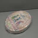 Mimorou 100 Pcs Happy Easter Oval Paper Plates and Napkins-Serves 50, 11'' Large Disposable Bunny Platter Party Decorations Pastel Rabbit Dinnerware Pink Yellow Plates for Spring Easter Party Supplies