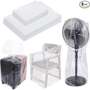 8 Pack Extra Large Clear Plastic Bags, 2 Sizes Large Big Jumbo Giant Storage Bags 40x60 Inches and 32x47 Inches, Heavy Duty Plastic Bags for Luggage, Suitcase, Furniture and Kids Bike