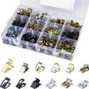 240 PCS 12 Sizes Auto Car U-Clips, Metal Trim Clips, Trim Moulding Clip Kit, Automotive Trim Moulding Fastener Clips, Universal Metal Dash Retainer Clips Replacement for Most Cars