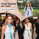 Metal Sequin Ties for Women Long Skinny Scarves, Sparkly Glitter Scarf Necktie Belt for Party Prom Wedding Daily (Blue)