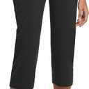 baleaf Womens Capri Pants with Pockets Yoga Capri Leggings High Waist Wide Leg Crop Exercise Workout Summer Pants (Black, S)