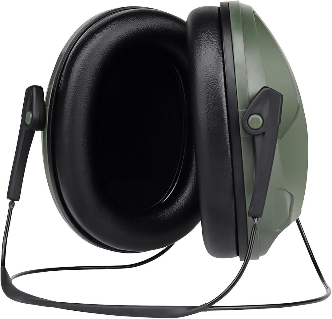 AOUTACC Tactical Shooting Earmuffs,Rear Mounted Noise Cancelling Headphones for Tactical Games, Construction Site, Hunting (Green)