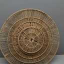 CHI AN HOME 18 Inch Boho Wall Decor  Set of 5 Woven Jute Wall Baskets, Boho Wall Art & Decorative Basket Set, Farmhouse Wall Hanging, Handwoven Wall Plates for Living Room, Bedroom  18", 14", 11", 8", 7"