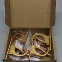 4 Pieces Self Adhesive Curtain Rod Bracket Universal Plastic Curtain Rod Holders, No Drill Curtain Rod Brackets Curtain Rod Hooks for Bathroom, Bedroom, Livingroom, Kitchen (Gold)