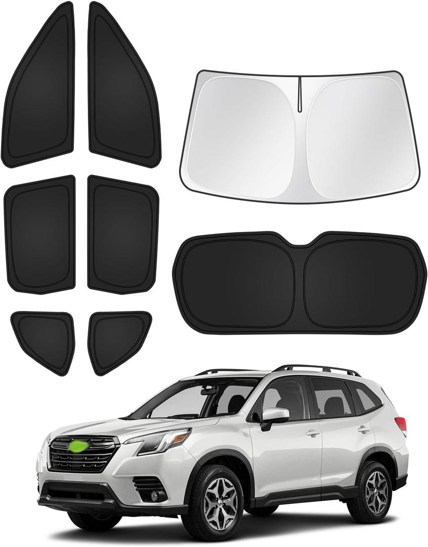 Sunshades for 2025 2026 Subaru Forester Accessories Windshield Sun Shade Side Rear Window Shade Cover Sun Visor Shield Privacy Protection Keep Vehicle Cool Black 8PCS
