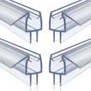 4 Pack Frameless Shower Door Bottom Seal, 3/8 x 39 Clear PVC Shower Seal Strip for 3/8 Inch Glass Shower Door Stop Shower Leaks (3/8 x 38)