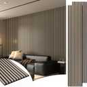 Art3d 2-Pack 108" x 12" Acoustic Wood Panels for Wall, Soundproof Wood Slat Panel for Wall and Ceiling, 3D Fluted Sound Absorbing Paneling for Interior Wall Decor, Living Room, Bedroom - Oak