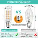E12 LED Bulb 3000K Warm White, 4W Equivalent 40 Watt, E12 Small Base Candelabra LED Bulbs, AC120V, 400lm, Non-Dimmable, Non Flicker, T4 LED Light Bulbs for Chandelier, Ceiling Fan, 6 Pack