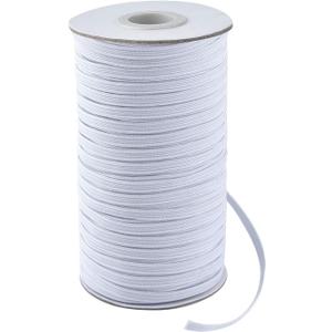 Coopay 100 Yards Length 1/4" Width Elastic Bands Flat Elastic Cord Rope Heavy Stretch Spool Knit for Sewing DIY Projects, Arts & Crafts (White, 1/4 Inch)