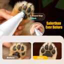 Dog Paw Trimmer, Low Noise Paw Hair Trimmer for Dogs with LED Light Wireless Pet Shaver, Suitable for Claws, Ears, Face, HIPS and Eyes(Orange) (White, 4-in-1)