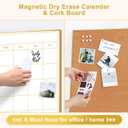 Dry Erase Calendar with Cork Board
36"x24" Magnetic White Board Calendar Dry Erase for Wall, Gold Frame Combination Board for Office, Home, School