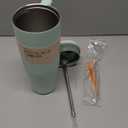 KISSKIND 40 oz Tumbler with Handle and Straw | 100% Leakproof Insulated Tumbler with Lid and Straw | Stainless Steel Water Bottle | Cup Holder Friendly Base | Green