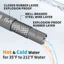 Pressure Washer Hose 150ft, 4200PSI 1/4 Inch Kink Resistant Power Washer Extension Hose, Flexible Heavy Duty Replacement Hose, Compatible with M22 14mm Fittings, High Tensile Wire Braid