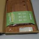 Bamboo Cutting Board for Kitchen 3-Piece Wooden Boards with Juice Grooves, Side Handles, Non-Slip Mats Perfect for Meat, Veggies Fruit, Cutting Board & Knife Sets Ideal Kitchen Gift (Carbonized brown)