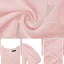 MEROKEETY Women's 2025 Summer Puff Sleeve Smocked Floral Dress Crewneck Lace Flowy Tiered Midi Dresses (Pink, S)