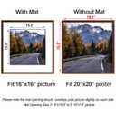 Yaetm 20x20 Picture Frame Brown Set of 3, Wood Grain Square Frames Display 16x16 with Mat or 20 x 20 without Mat, Gallery Wall 20x20 Frame for Wall Mounting (3 Pack, Brown)