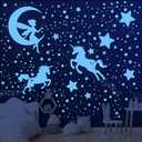 Glow in The Dark Stars Glowing Fairy Wall Decals Glow in The Dark Wall Stickers for Kids Boys Girls Bedroom Living Room Wall Decor
