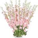 12 Pcs Delphinium Artificial Flowers, 33.5'' Long Stem Lifelike Faux Silk Flower Fake Look Real Bouquet for Tall Vase DIY Wedding Party Home Kitchen Arrangement Decor(Pink)