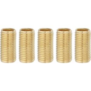 PATIKIL 1/4IP Standard Thread Brass Lamp Pipe Nipple, 5 Pcs 25mm/ 1" Length Hollow Tube Adapter Coupler Connector Pipe Fitting Hardware DIY Repair Part for Lamp Lights