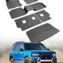 Floor Mats for Ford Bronco Sport: 2021 2022 2023 2024 2025 All Weather Car Accessories for Bronco Sport 4-Door, 6PCS TPE Rubber Backrest Liner Fit for Bronco Sport (w/Full Size Spare Tire)