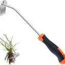 2 x Weed Puller Tool, Portable Garden Weeder Tool, 2026 New Model Rubber Non-Slip Handle Stainless Steel 5-Teeth Weeding Tool, Garden Tools for Vegetable Gardening Backyard Farm Planting & Weeding Tool