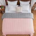 King Size Weighted Blanket for Adults (20 lbs, 80 x 87, Pink Grey) Cooling Heavy Blanket for Sleeping Perfect for 190-210 lbs, Breathable Blanket for Adults & Couple All Season, Machine Washable
