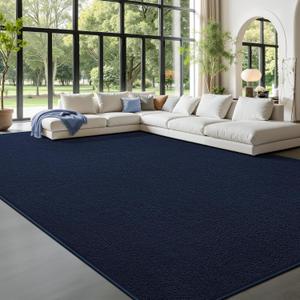 Area Rugs for Living Room Bedroom, 4 x 6 Ft Non-Slip Modern Area Rug, Soft Thickened Memory Foam Rug, Comfy Minimalist Indoor Carpet for Boys Girls Room Nursery Dorm Home Decor, Navy Blue