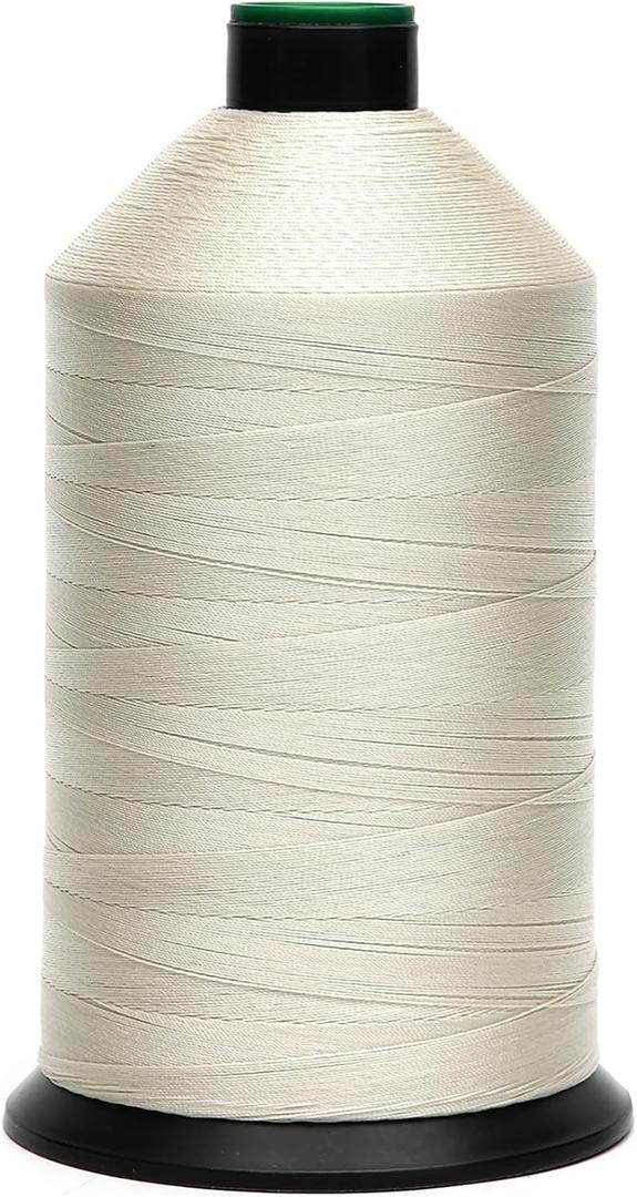 Extra Strong Bonded Nylon Thread #69 Tex70  16 OZ, 6000yds, Versatile Stitching Solution for Leather, Upholstery, Canvas Repair and More (Beige)
