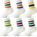 Toddler Socks with Grips, Seamless Non-Slip Crew Baby Boy Girl Grippy Socks (Beige)