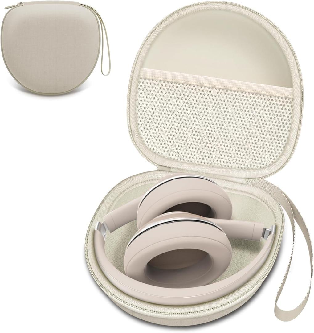 Headphone Case Compatible with Beats Studio Pro/Soundcore Anker Q20i/BERIBES/TOZO/KVIDIO/JBL Noise Cancelling Over-Ear Headphones, Beige