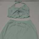 SOLY HUX Women's Two Piece Outfits Twist Front Halter Cami Tops and Skirt Summer Set (Large, Solid Mint Green)