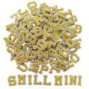 Zlettery 130pcs Iron on Letter Patches 0.7 inch, 5 Sets of 26 Embroidered Alphabet A-Z Patches for Clothing Jackets Hats Backpacks Jeans Yellow