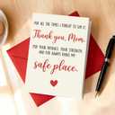 2 x Mother’s Day Card for Mom from Daughter - "Thank You for Being My Safe Place" - 400gsm Heavyweight Luxury Sentimental Birthday Card for Mother - Deeply Meaningful Appreciation Gift with Envelope - 5x7 Inch Blank Inside