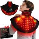 Cordless Red Light Therapy for Neck Shoulder with Heat & Massage, 5000mAh Controller 118LEDs 3-in-1 Chip 660nm&850nm Infrared Light Therapy Pad for Body Home Outdoor Use (26'')