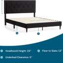 LUCID Full Bed Frame with Diamond Tufted Upholstered Headboard Full Size Platform Bed Frame Removeable Wood Slats No Box Spring Needed Easy Assembly Pearl