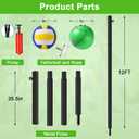 Tetherball Set, Tetherball Ball and Rope, 12 FT Adjustable Tetherball Pole with 2 Rubber Tetherball Ball, Heavy Duty Tetherball and Rope Set with Poles for Outdoor Backyard Lawn