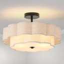 MeiShiDeng 17.7" Semi Flush Mount Ceiling Light,3-Light Gold Fixture