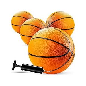 Vinsot 6 Pack Mini Rubber Basketballs with Pump 7 Inch Red, White and Blue Mini Basketball Set Bulk Small Basket Balls for Indoor, Outdoor, Pool Parties, Game Party Favors