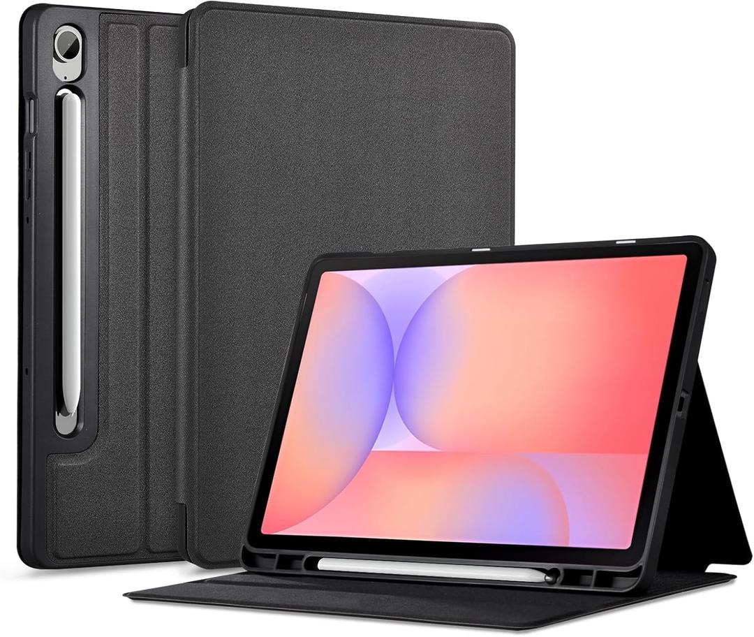 CoBak Case for Samsung Galaxy Tab S10 Lite / S10 FE / S9 FE 10.9 Inch, Protective Smart Auto Wake/Sleep Cover with Anti-Slip Multi-Angle Stand and S Pen Holder, Black