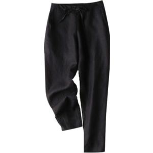 Tanming Linen Pants for Women Summer Casual High Waisted Drawstring White Beach Pant, Size: X-Large