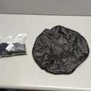 FUANGUI Bar Stool Covers Round Set of 2, Waterproof PU Bar Stool Seat Covers,Bar Stool Chair Covers Washable Stool Cushion Slipcover for 16-18 Inch - Black